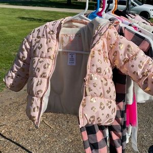 Leopard girls puffer jacket